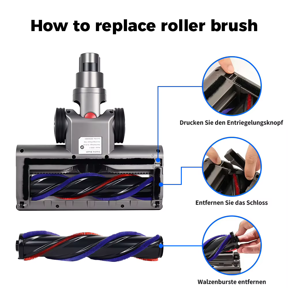 Accessoires pour aspirateur Dyson V6 V7 V8 V10 V11 V12 V15 : brosse à rouleau souple, brosse pour sol, couvercle de bac à poussière, filtre de remplacement
