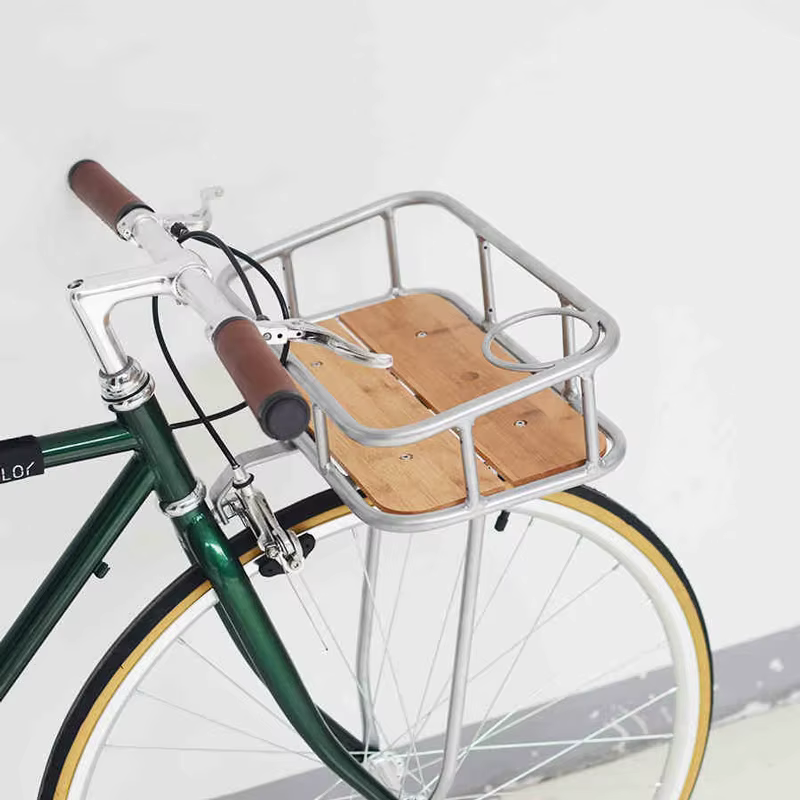 Panier de vélo rétro en bambou