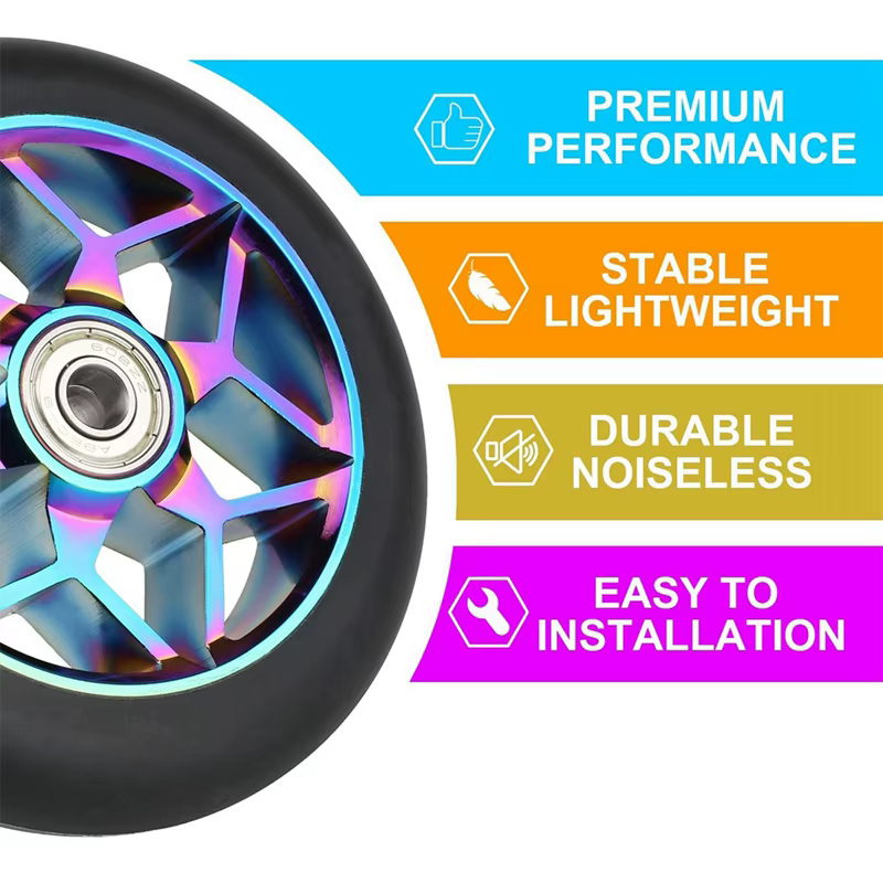 Roues de Scooter colorées avec roulements