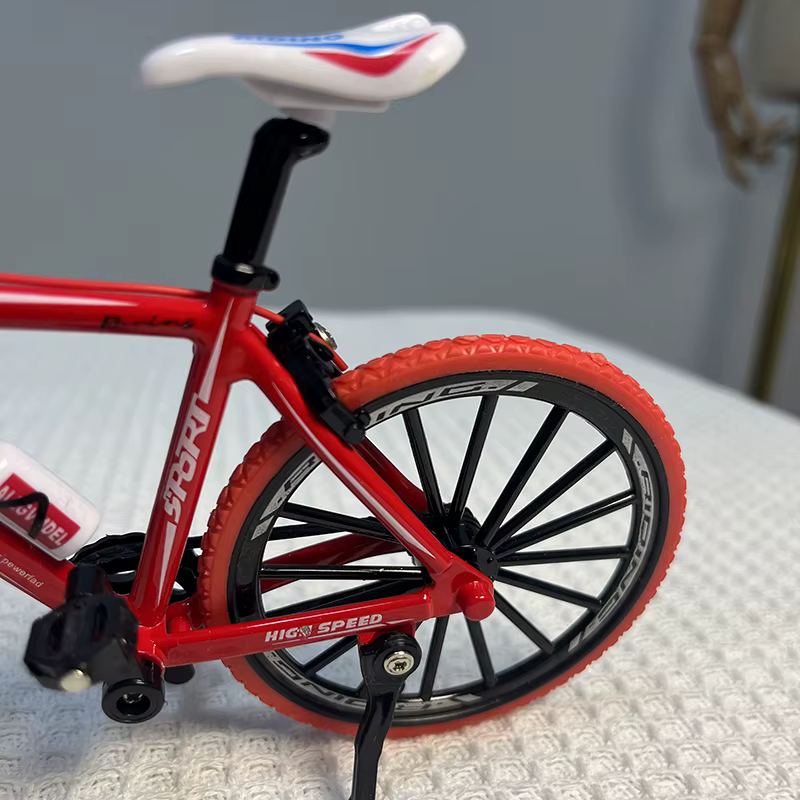 1:8 Mini modèle de vélo en alliage moulé sous pression 19cm doigt en métal adulte rouge Mini vélo Simulation Collection cadeaux jouets filles 14 +