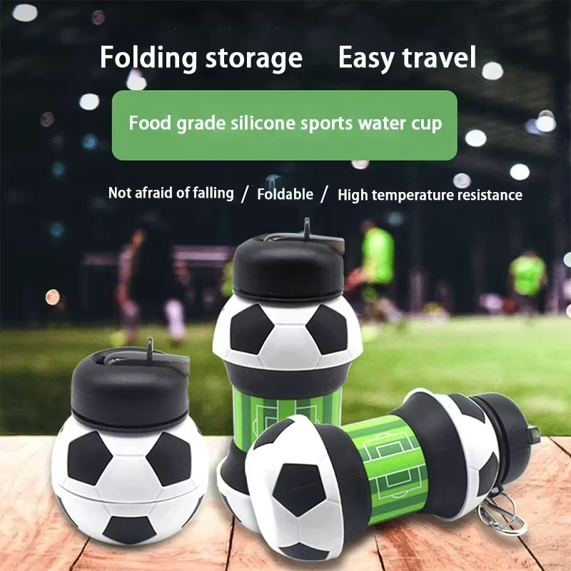 Tasse d'eau pliante, bouilloire de sport de plein air, ménage en Silicone, créative, Portable, Anti-chute, Anti-fuite, tasse d'eau pour enfants