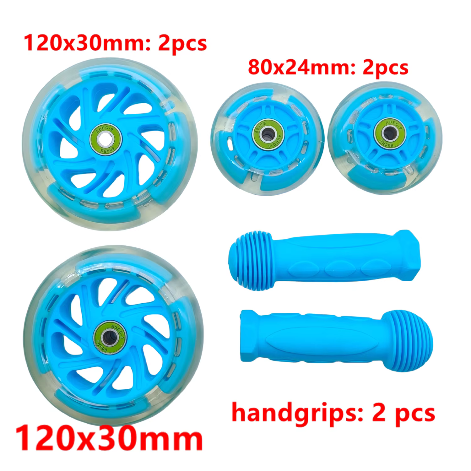 Poignée clignotante pour roue de scooter, 80x24mm, 120x24mm, 120x30mm