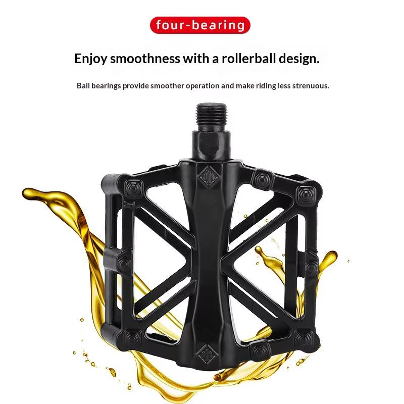 1 paire de pédales de vélo à double roulement en alliage d'aluminium