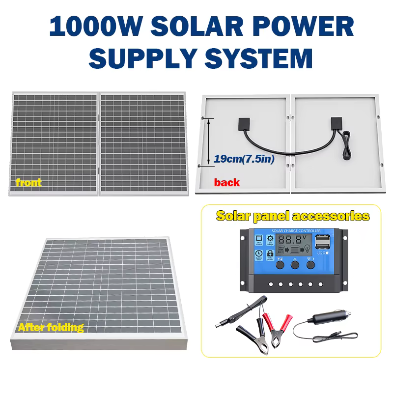Conception pliable de panneau solaire de 1000 W avec centrale électrique portative à haute efficacité de sortie de 12 V