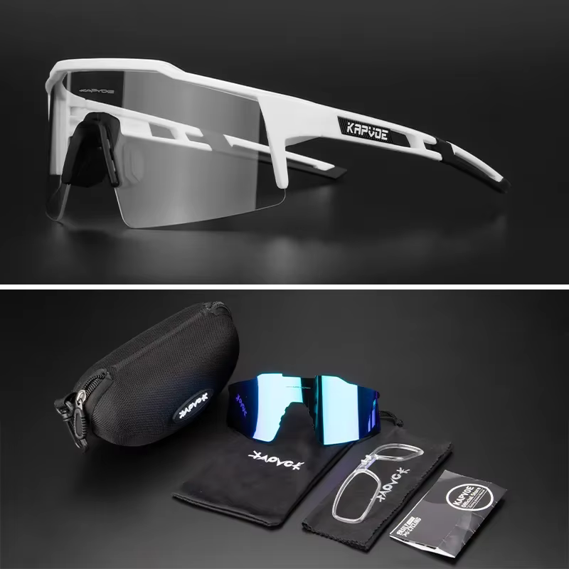 2 lentilles lunettes de cyclisme photochromiques hommes femmes Sport course