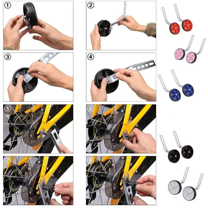 Support d'adaptation avec roues d'entraînement latérales pour vélo d'enfant Woom 2