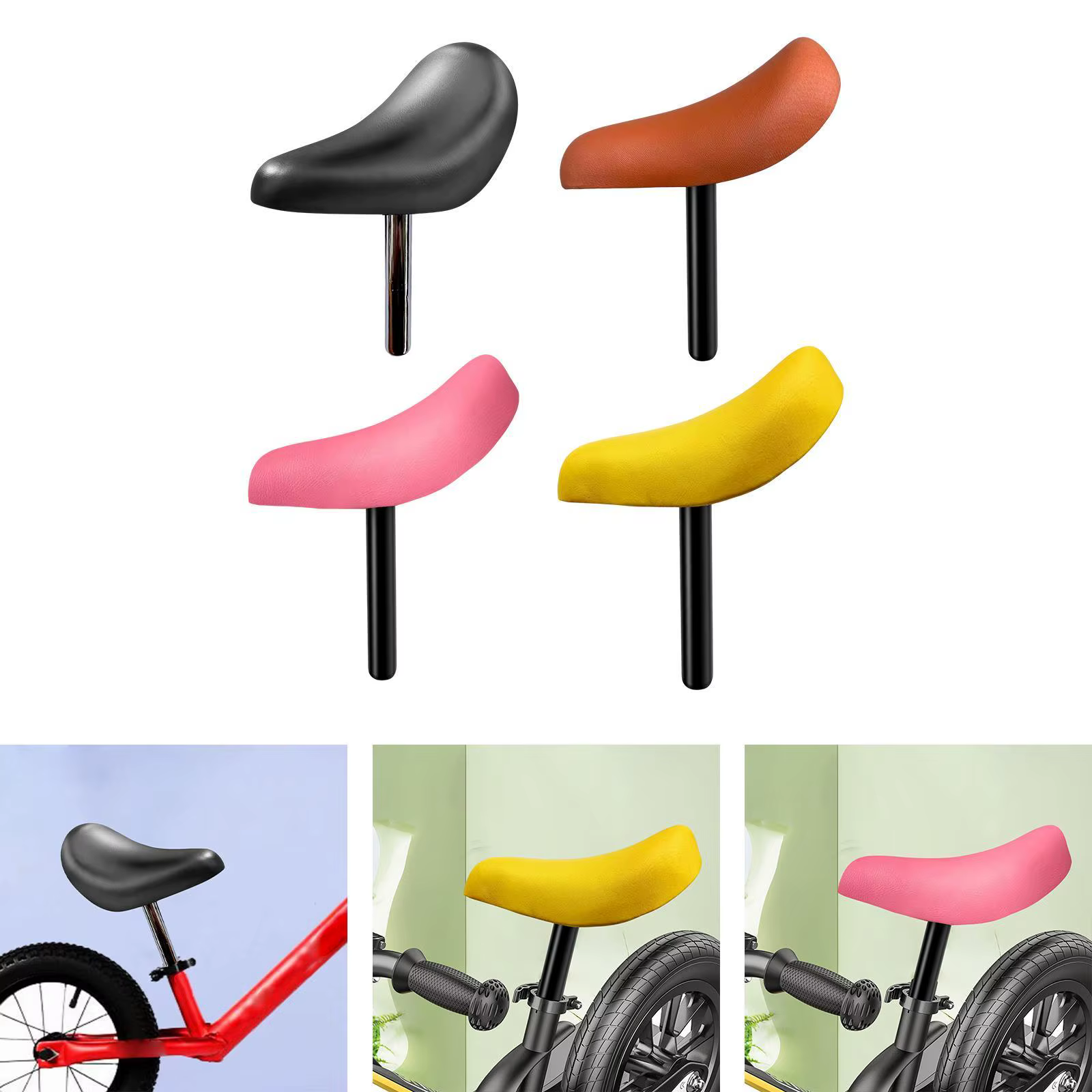 Selle de vélo d'équilibre avec tube pour enfants