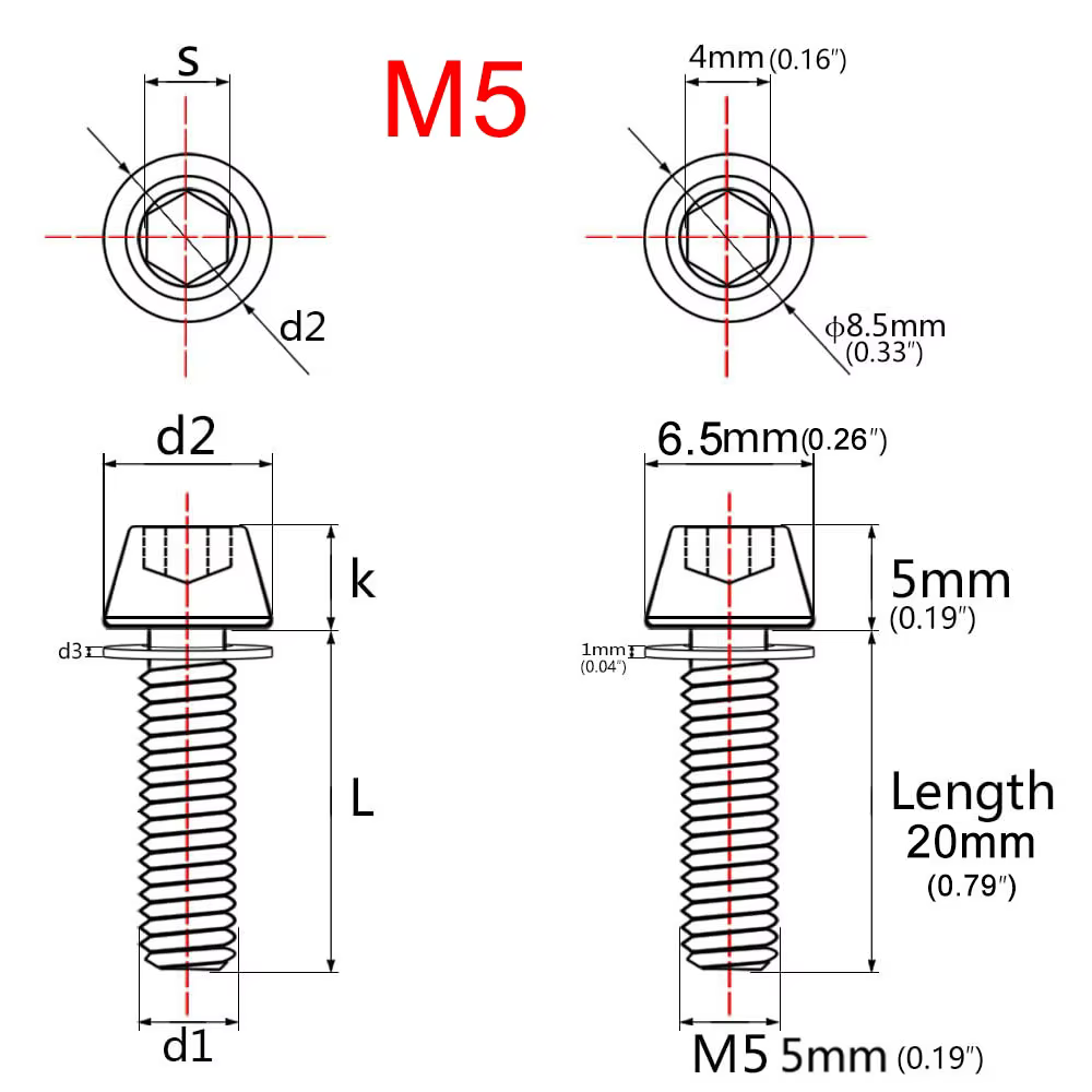 Vis de fixation de potence de guidon de vélo