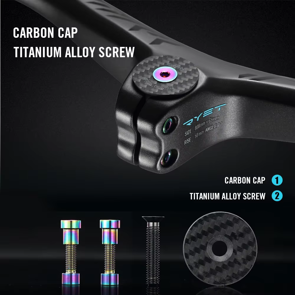 RYET carbone vtt guidon intégré UD mat 28.6mm 800mm XC VTT