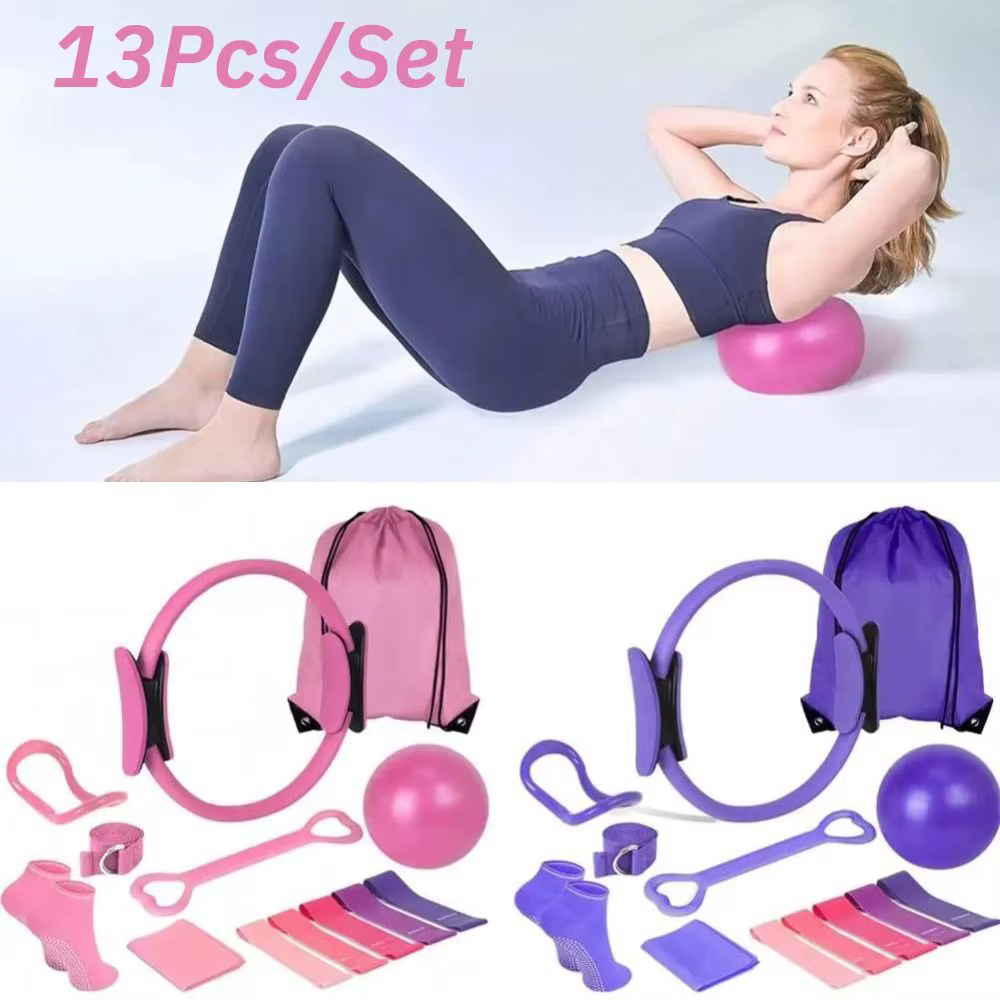 Ensemble de balles de Pilates portables 13 pièces/ensemble, Kit d'équipement professionnel de mise en forme du corps, améliore la santé, bandes de résistance pour la perte de poids