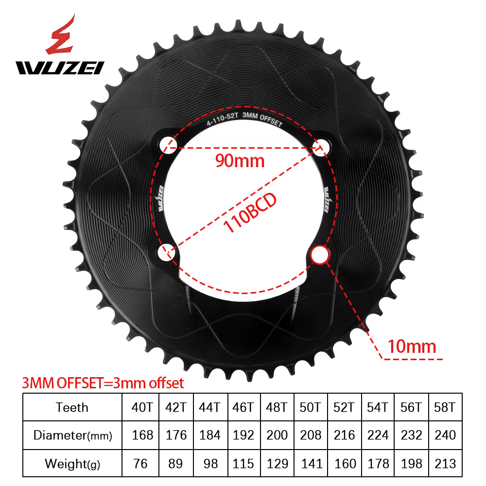WUZEI 110BCD plateau de vélo de route 8 9 10 11 12S roue