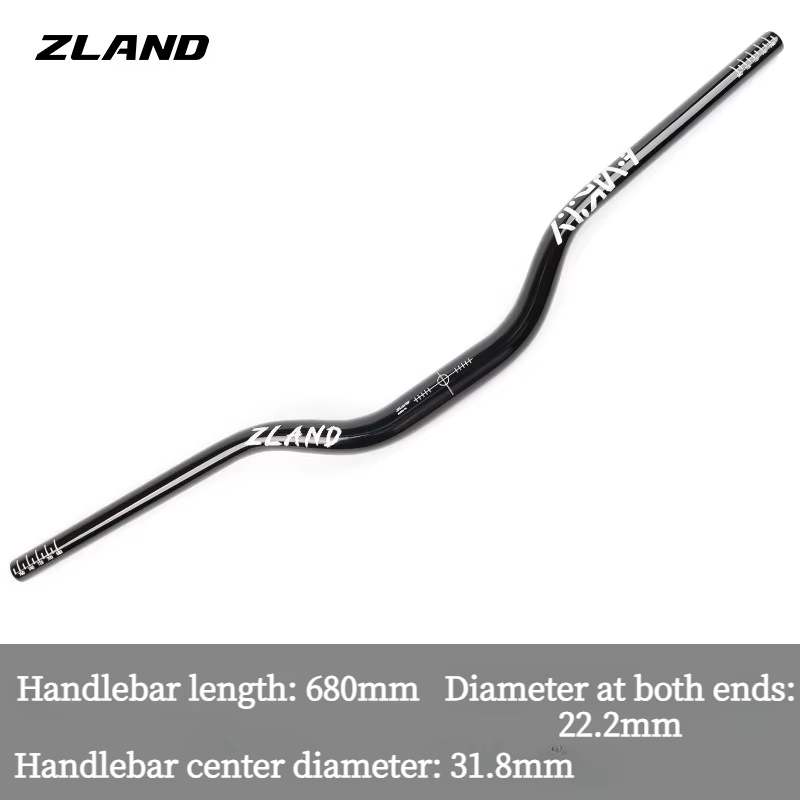 ZLAND VTT guidon élévateur poli-620/680/720/780MM 55mm ascenseur poli noir pour le cyclisme de fond de descente