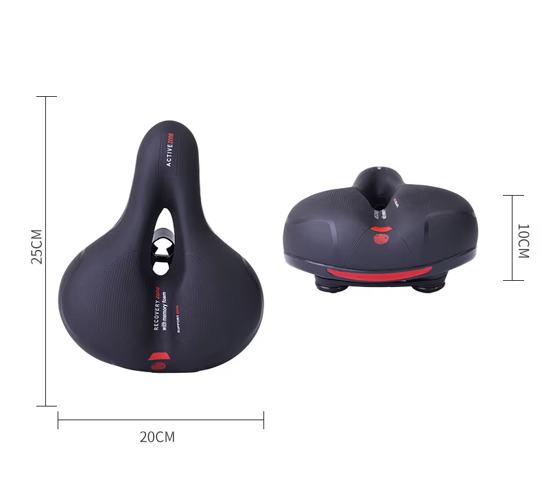 Selle de vélo creuse réfléchissante absorbant les chocs