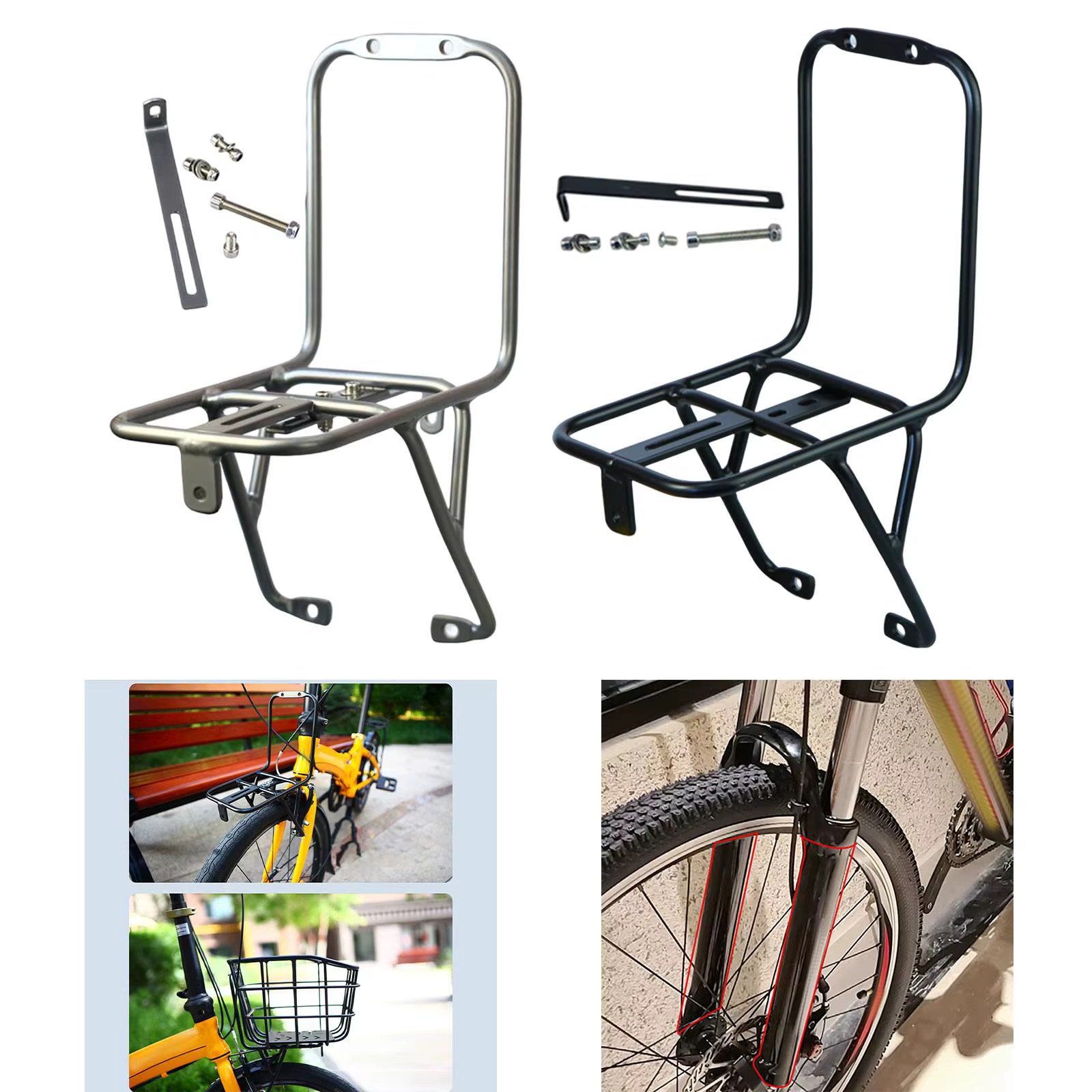 Porte-paniers avant de vélo facile à installer