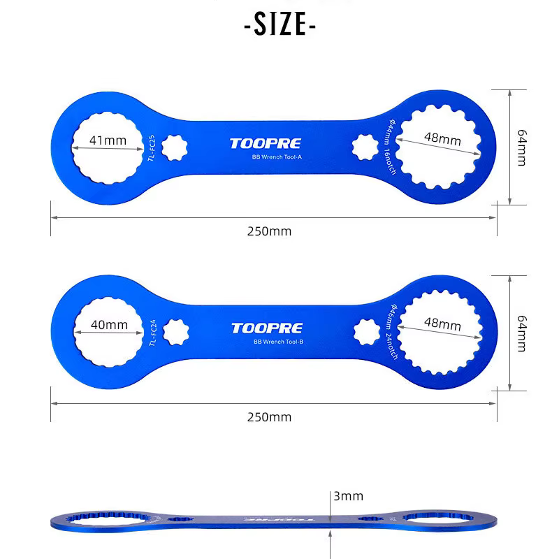 Clé de montage de boîtier de pédalier de vélo DUB BB 44/46mm 16/24 encoches