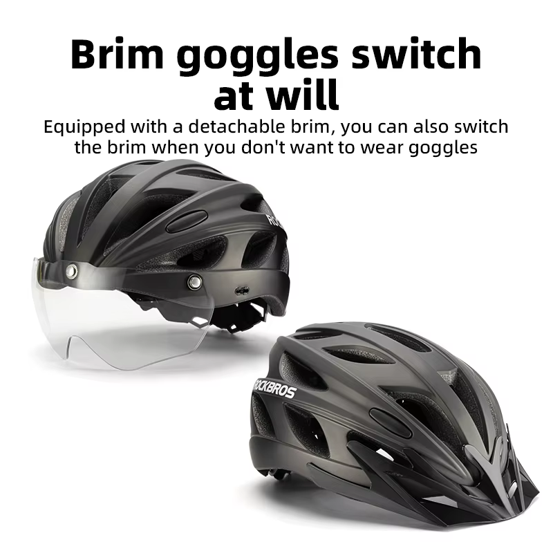 ROCKBROS casque de vélo avec visière photochromique à lentille coupe-vent