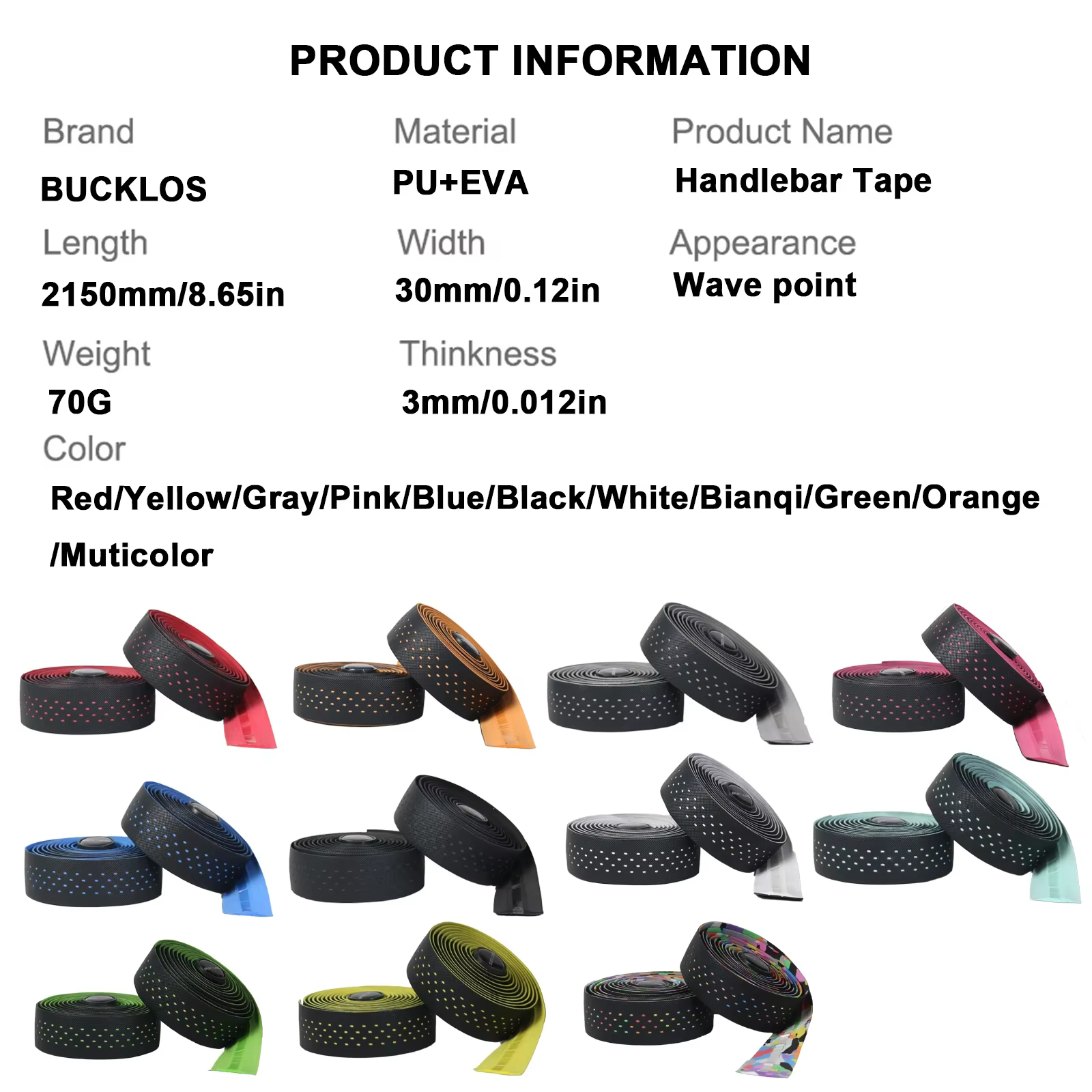 BUCKLOS – bande de guidon de vélo de route