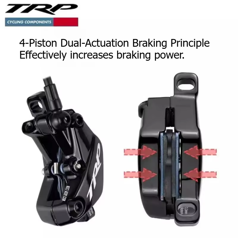 Frein à disque hydraulique pour vélo de montagne TRP Trail EVO HD-M843, frein de qualité AM/ENDURO à 4 pistons avec tube d'huile de 1800 mm et poignée ergonomique