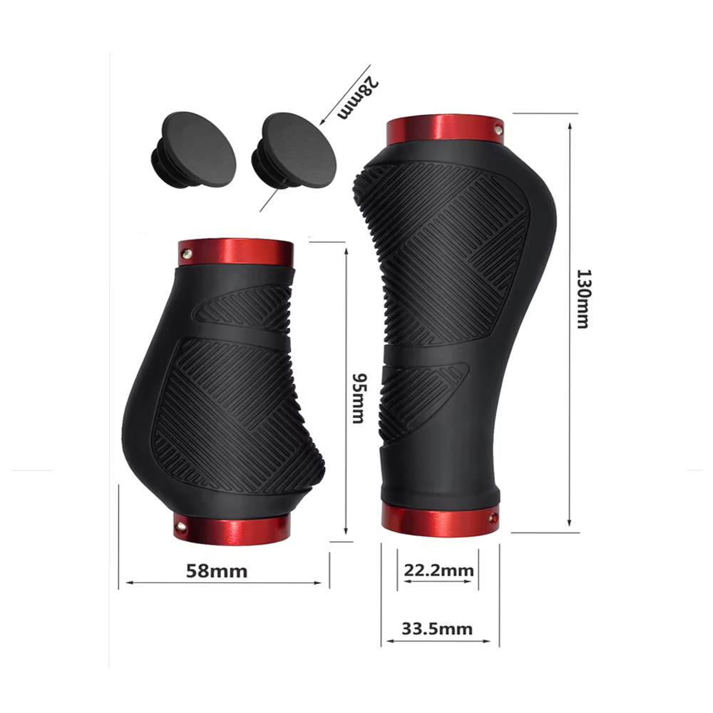 SHIZIWANGRI poignées de vélo en caoutchouc anti-dérapant longue courte VTT antichoc guidon couverture verrouillage sur poignée de cyclisme ergonomique