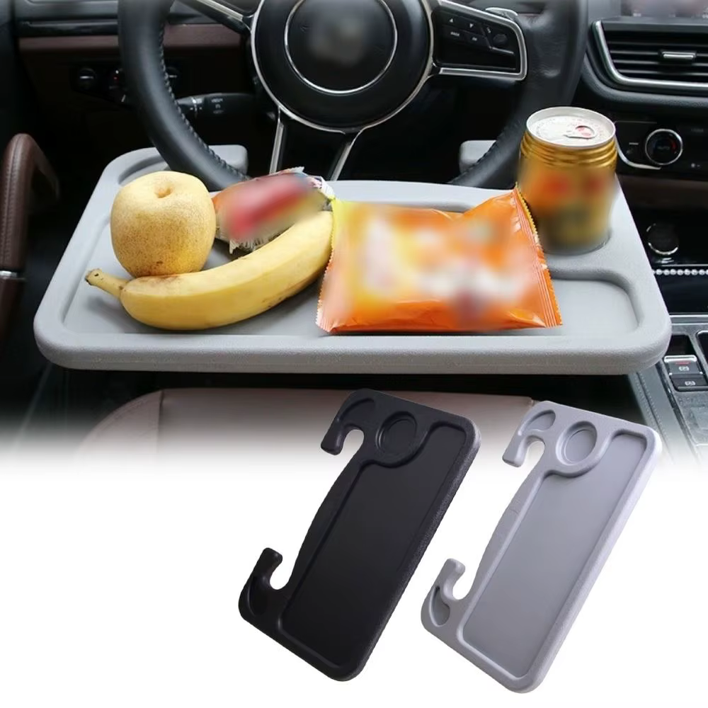 Nouveau bureau portable pour voiture en ABS, facile à installer, surface de travail, table de repas pour voiture, grande taille, support de fixation, plateau à café, pour travailler en déplacement
