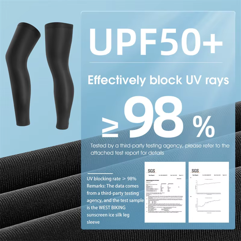 WEST BIKING – manches de jambes antidérapantes, en soie glacée, Protection UV, Compression, équipement de Sport rafraîchissant, pour course à pied, cyclisme, été
