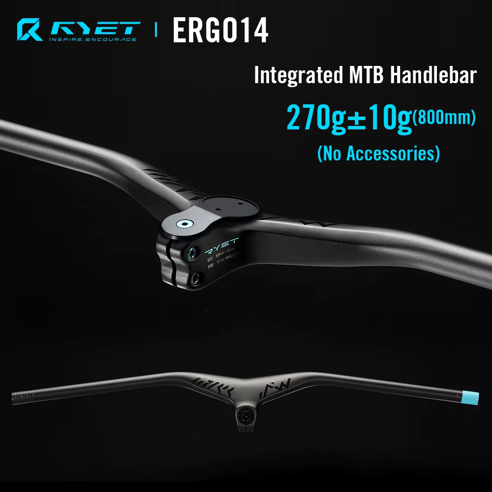 RYET carbone vtt guidon intégré UD mat 28.6mm 800mm XC VTT