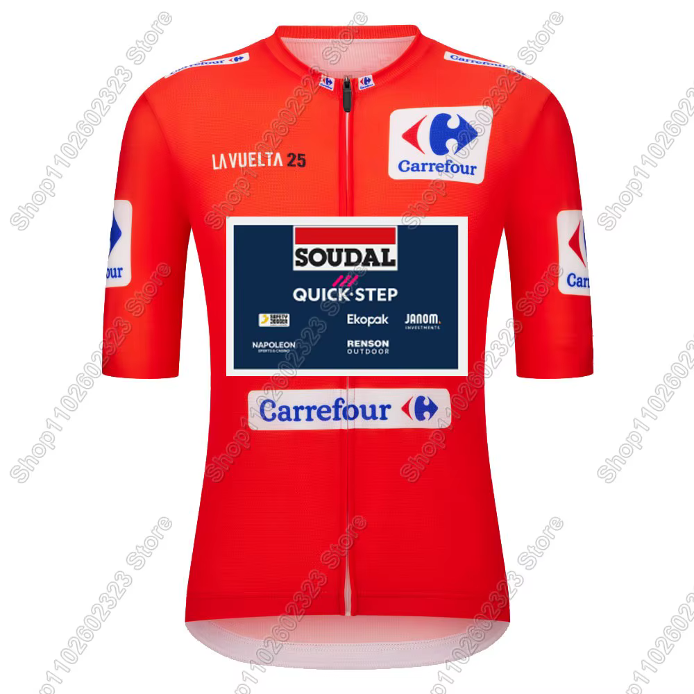 2025 Espagne Tour Soudal Quick Setp Maillot de cyclisme ensemble vêtements de vélo chemises