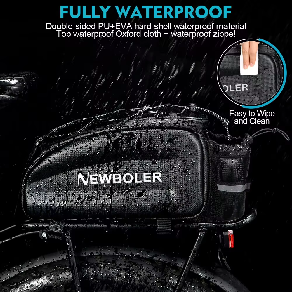 NEWBOLER sac de coffre de vélo à coque rigide sac à bandoulière