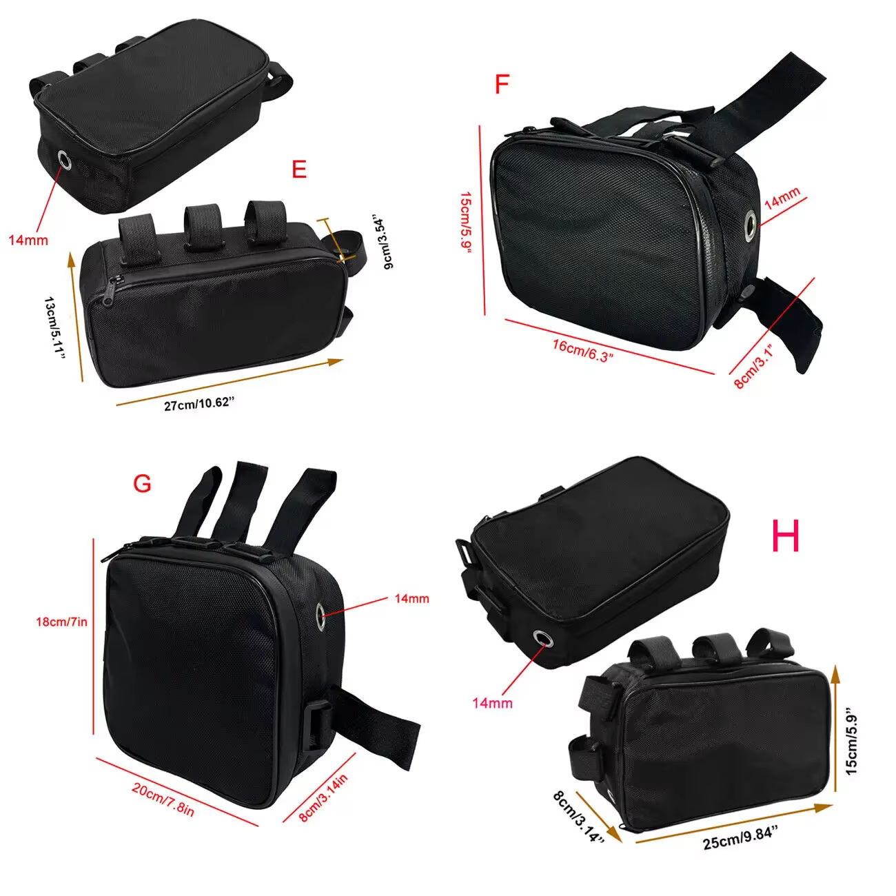 Sac de rangement pour cadre de vélo, taille 27, boîte à outils avant, boîte de rangement pour batterie, VTT, vélo électrique