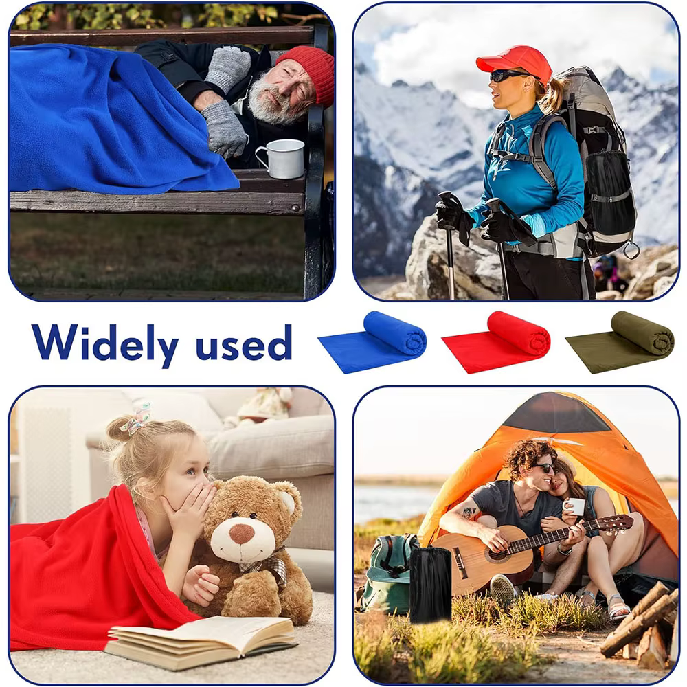 Sac de couchage en polaire pour l'extérieur, 180x80cm, sac de couchage simple en duvet, doublure intérieure, sac de couchage chaud, fournitures de camping et de voyage en plein air