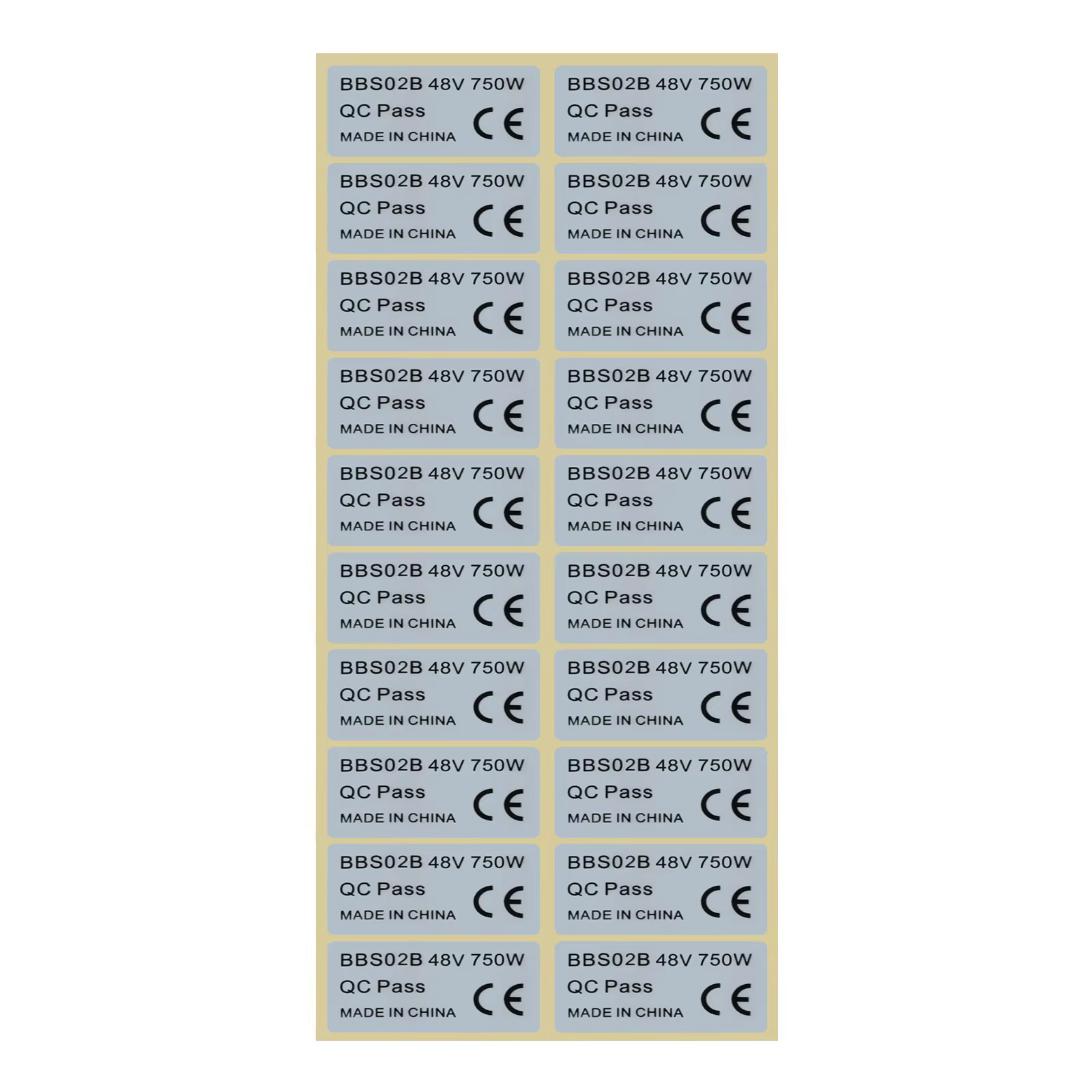 Paquet de 20 autocollants pour vélo électrique BAFANG 36V 250W/48V 750W 01HD