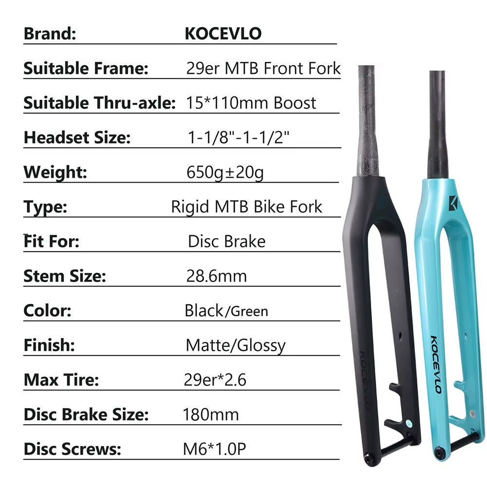 Fourche rigide vtt en carbone 29ER pour vélo de montagne