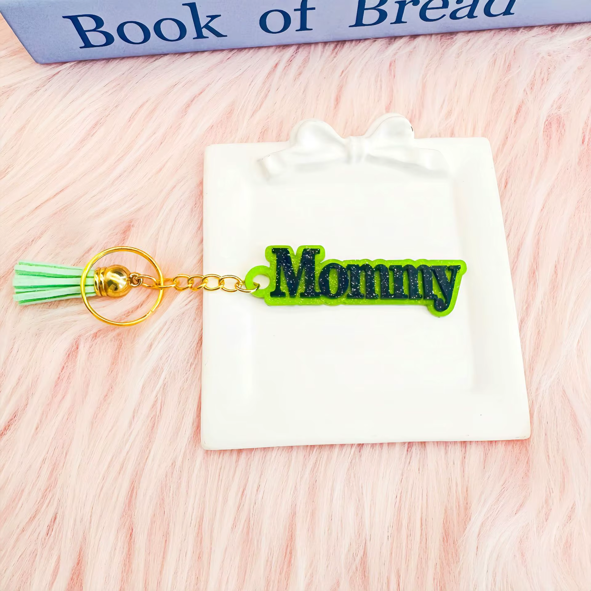 Souvenirs de la Saint-Valentin Cadeaux en gros Nom personnalisé Porte-clés en acrylique Plaque de nom 3D Étiquette de sac à dos Étiquette personnalisée Porte-clés Charme de sac