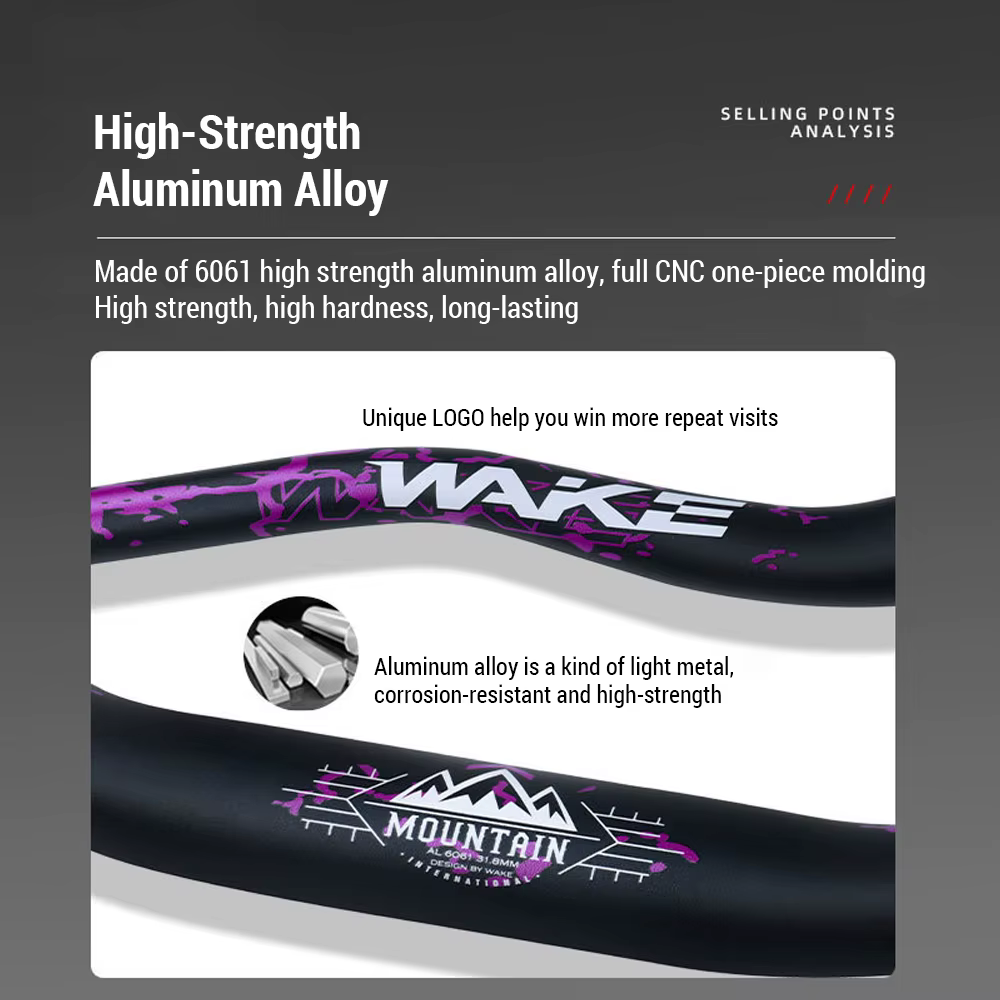 Wake 31.8MM VTT guidon en alliage d'aluminium vélo Riser