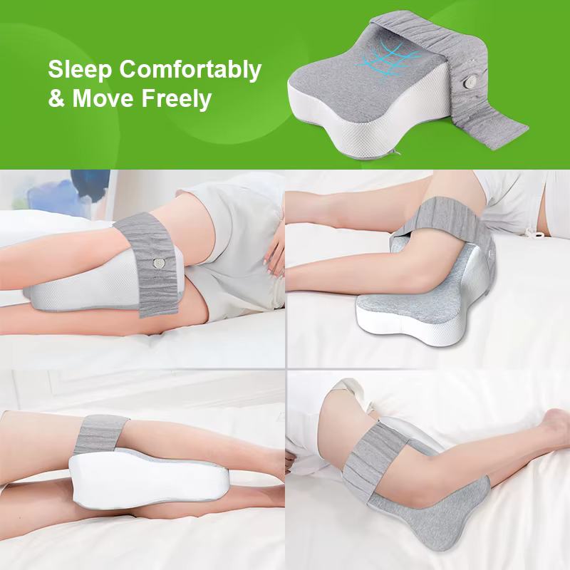 Oreiller long de 14 pouces pour dormir sur le côté, soutien complet des cuisses et des genoux pour une séparation des genoux requise, oreiller pour les jambes, grand, gris