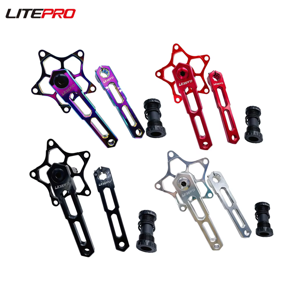Litepro-Pédalier en alliage d'aluminium creux intégré pour vélo pliant
