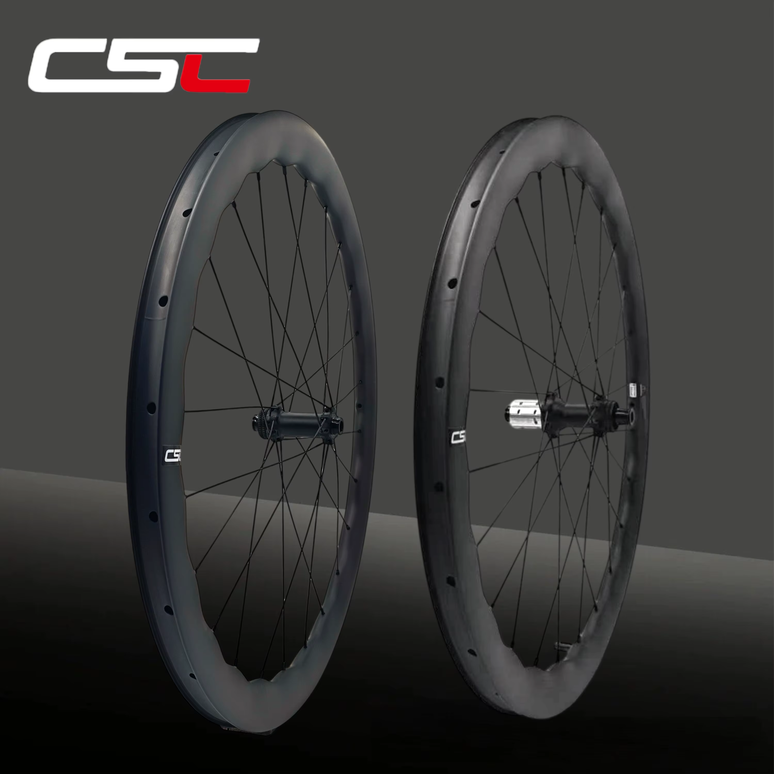 Jeu de roues de vélo de route en carbone CSC Wave Disc 1350g 700C