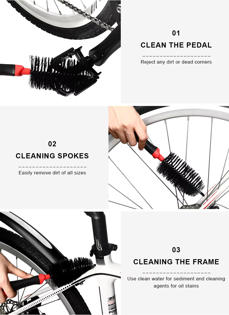 RIDERACE nettoyeur de chaîne de vélo Kit de brosses de nettoyage de cyclisme Portable épurateur