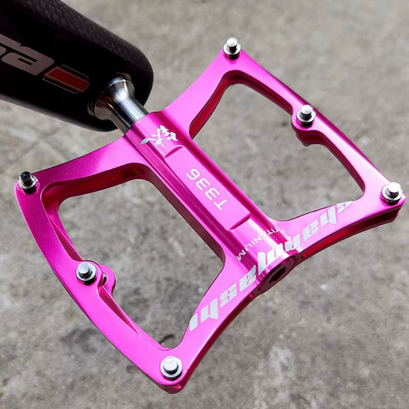 Pédales de vélo ultralégères en titane à 3 roulements