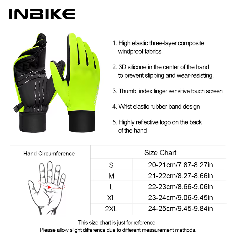 INBIKE hiver gants de cyclisme pour hommes femmes chaud polaire gant de vélo pour l'équitation