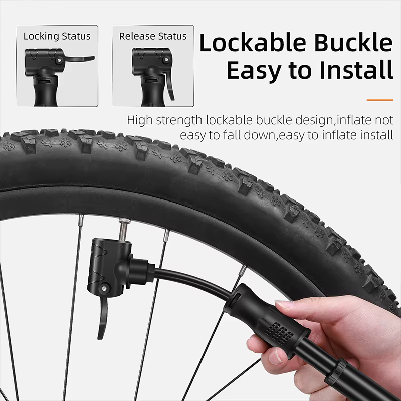 WEST BIKING – Mini pompe à vélo Portable en alliage d'aluminium, gonfleur de pneus à boule manuelle, Valve Schrader Presta, pompe à Air pour vtt et route