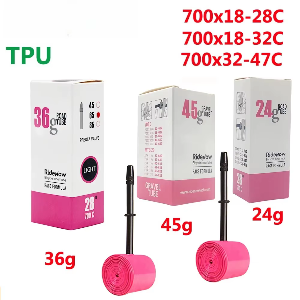 Chambre à air de vélo en TPU 700C 700x18 23 25 28 32 35 37 40 47C pour pneus