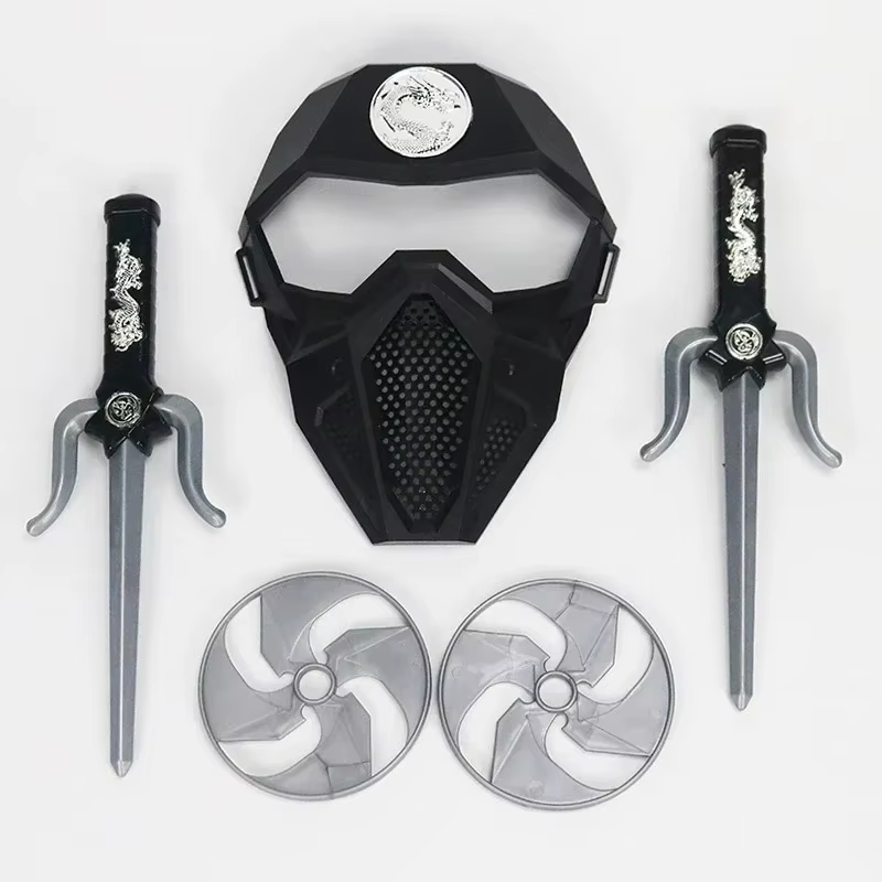 Costume de ninja pour garçons, jouets pour enfants, ensemble de couteaux de cosplay de samouraï japonais, fléchettes de ninja, collection de jouets, jouet bizarre