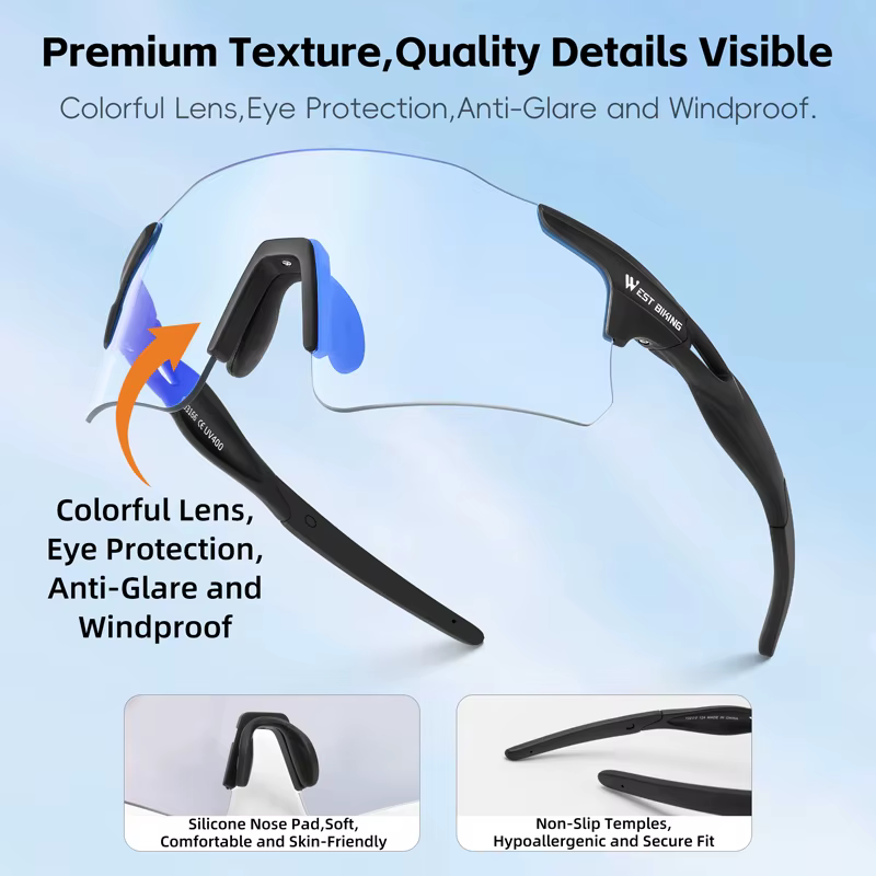 WEST BIKING – lunettes de cyclisme photochromiques pour vtt