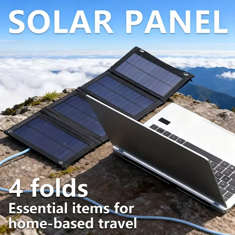 1 panneau solaire pliable pratique avec port USB 5V