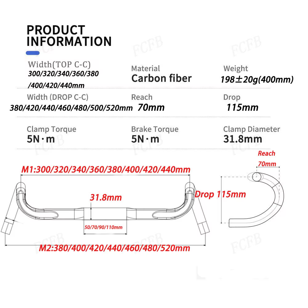 Di2 T1000 guidon en carbone