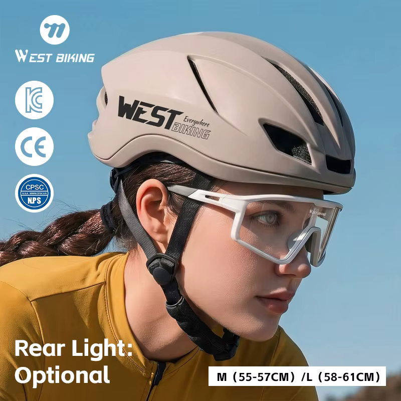 Casque de vélo pour femme WEST BIKING avec éclairage arrière