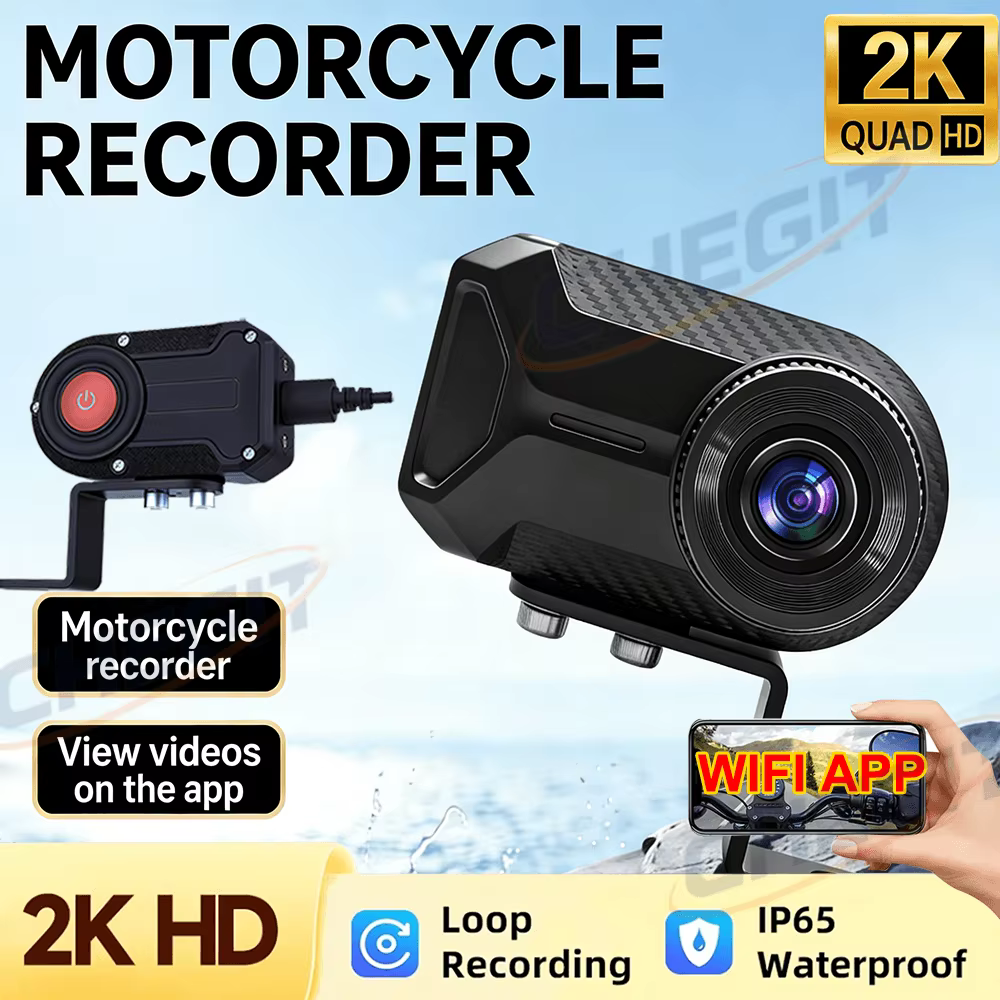 Nouvelle Caméra de Conduite Moto 2K HD IP65 pour Vélo Électrique