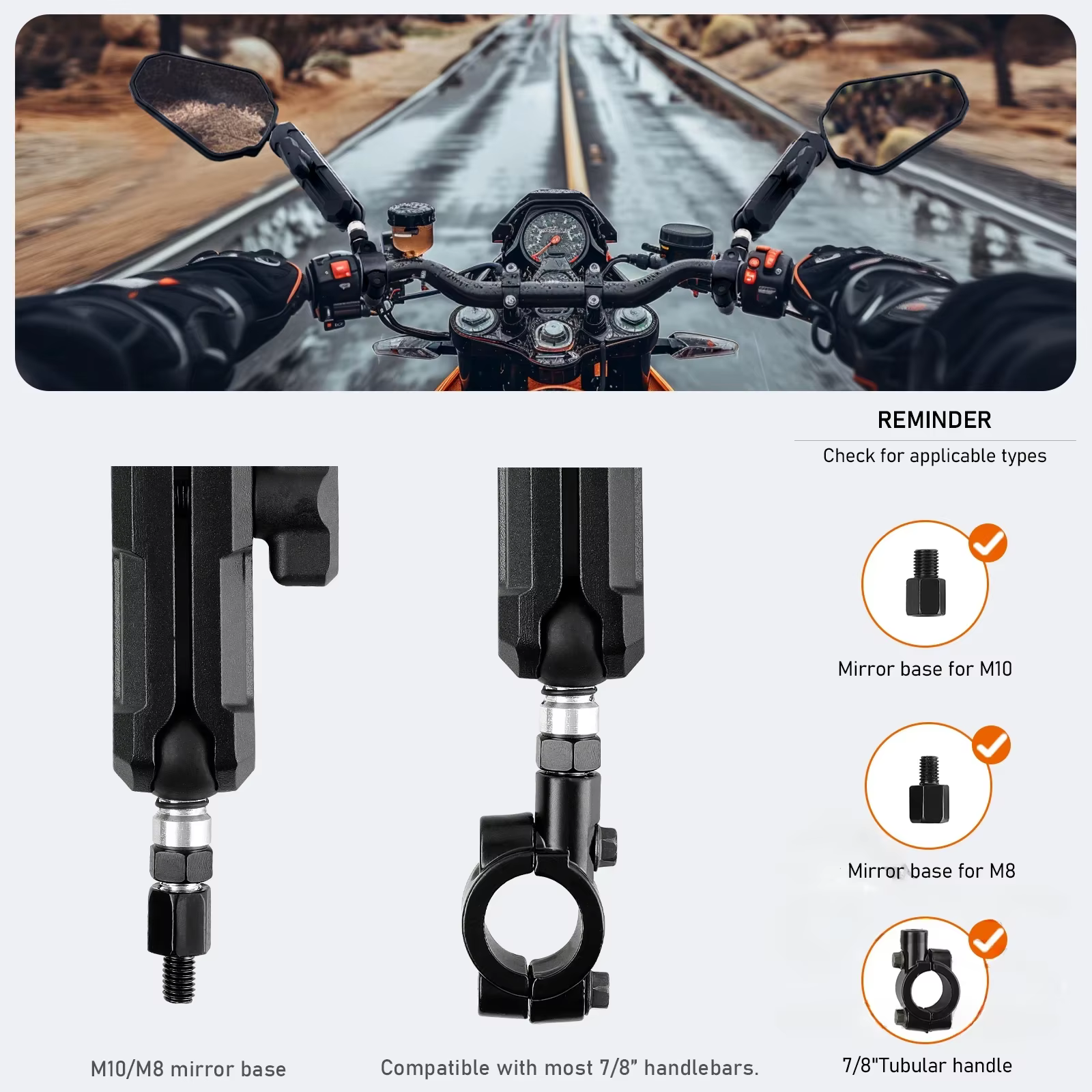 Rétroviseurs de moto universels