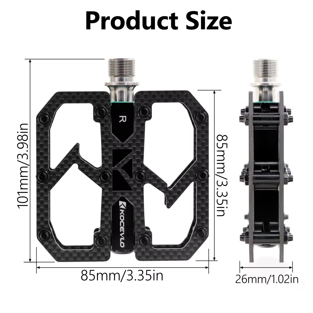 KOCEVLO pédale en Fiber de carbone ultralégère 195g vtt arbre en titane 3 roulements